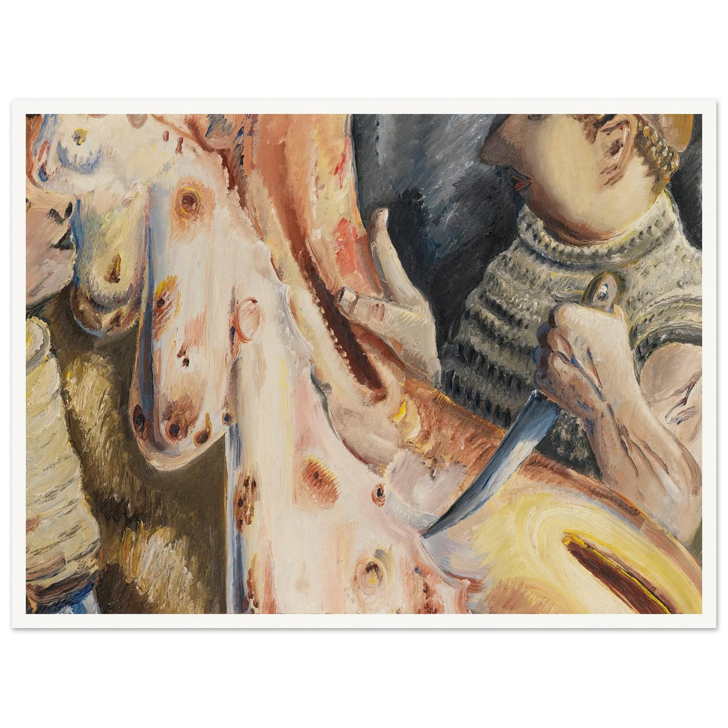 Beim Schlachten (1926) Art Print | Paul Kleinschmidt - Framed Poster - 30x40 cm / 12x16″ - Black frame