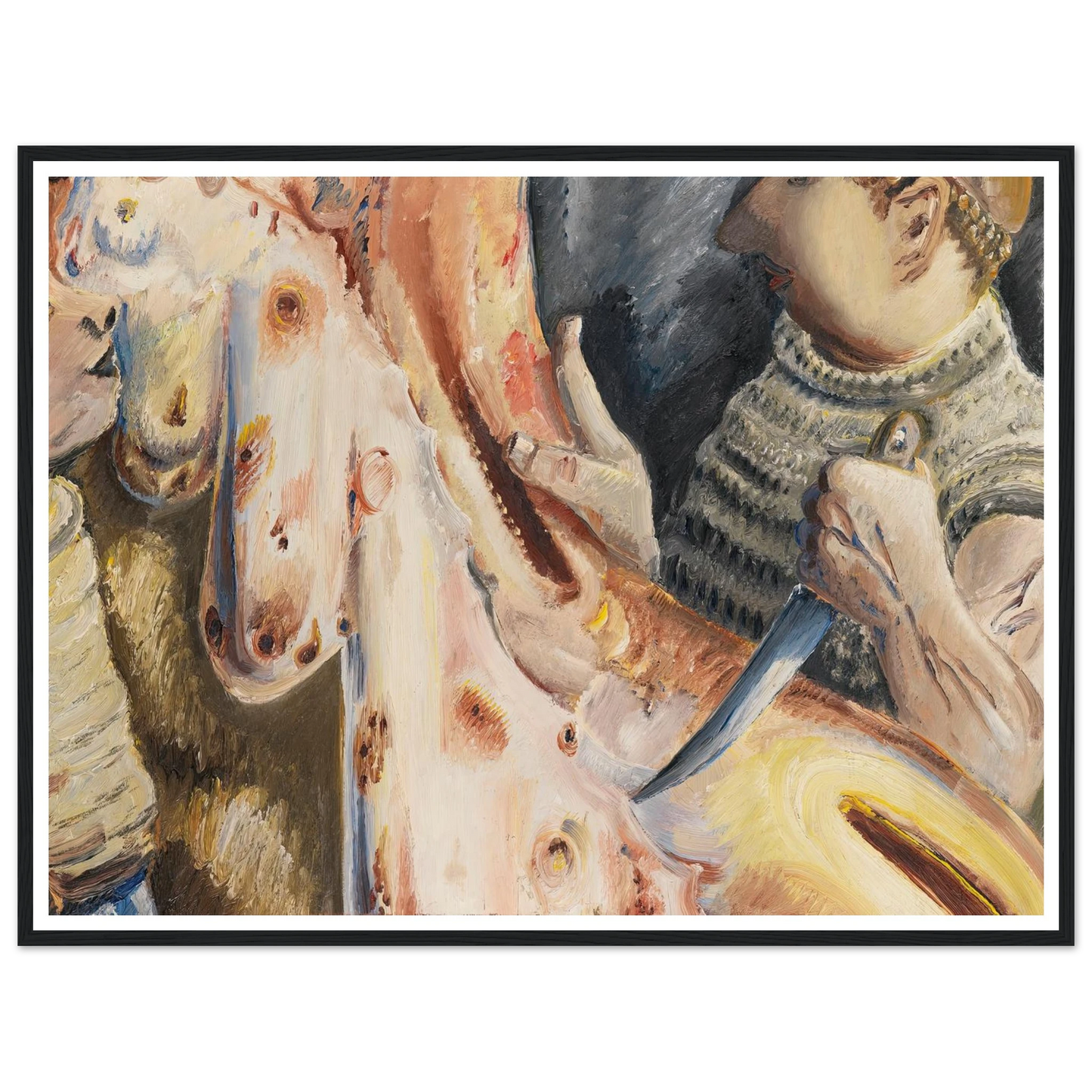 Beim Schlachten (1926) Art Print | Paul Kleinschmidt - Framed Poster - 30x40 cm / 12x16″ - Black frame
