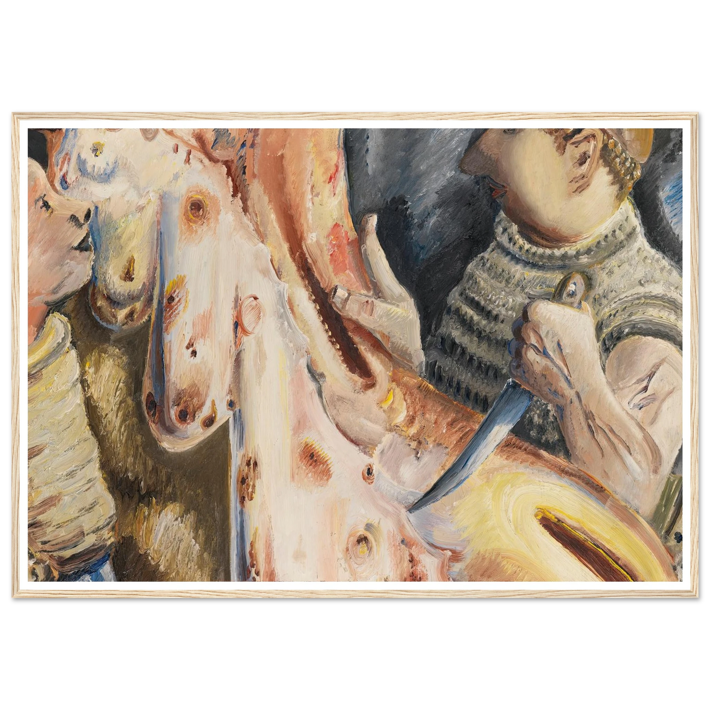 Beim Schlachten (1926) Art Print | Paul Kleinschmidt - Framed Poster - 30x40 cm / 12x16″ - Black frame