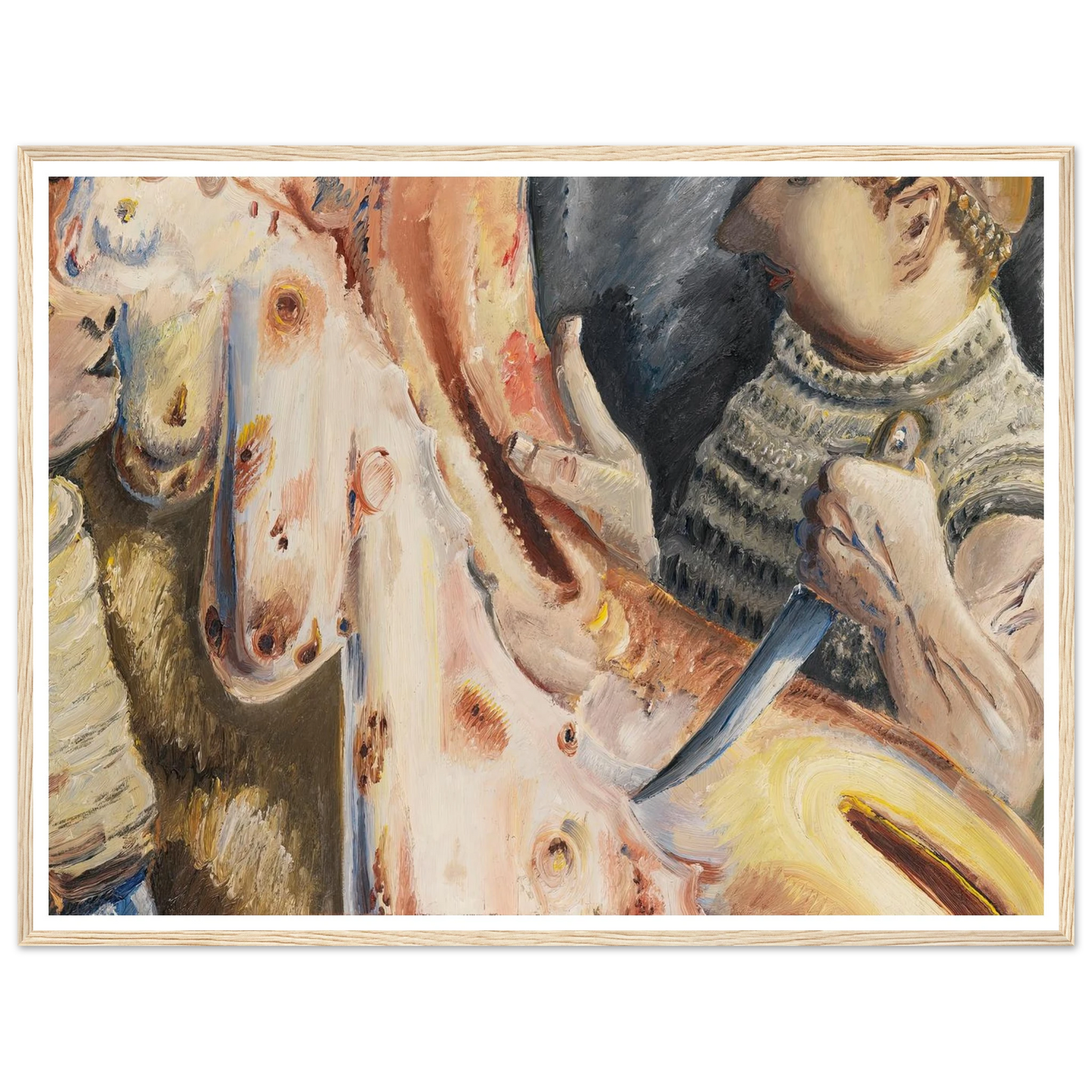 Beim Schlachten (1926) Art Print | Paul Kleinschmidt - Framed Poster - 30x40 cm / 12x16″ - Black frame