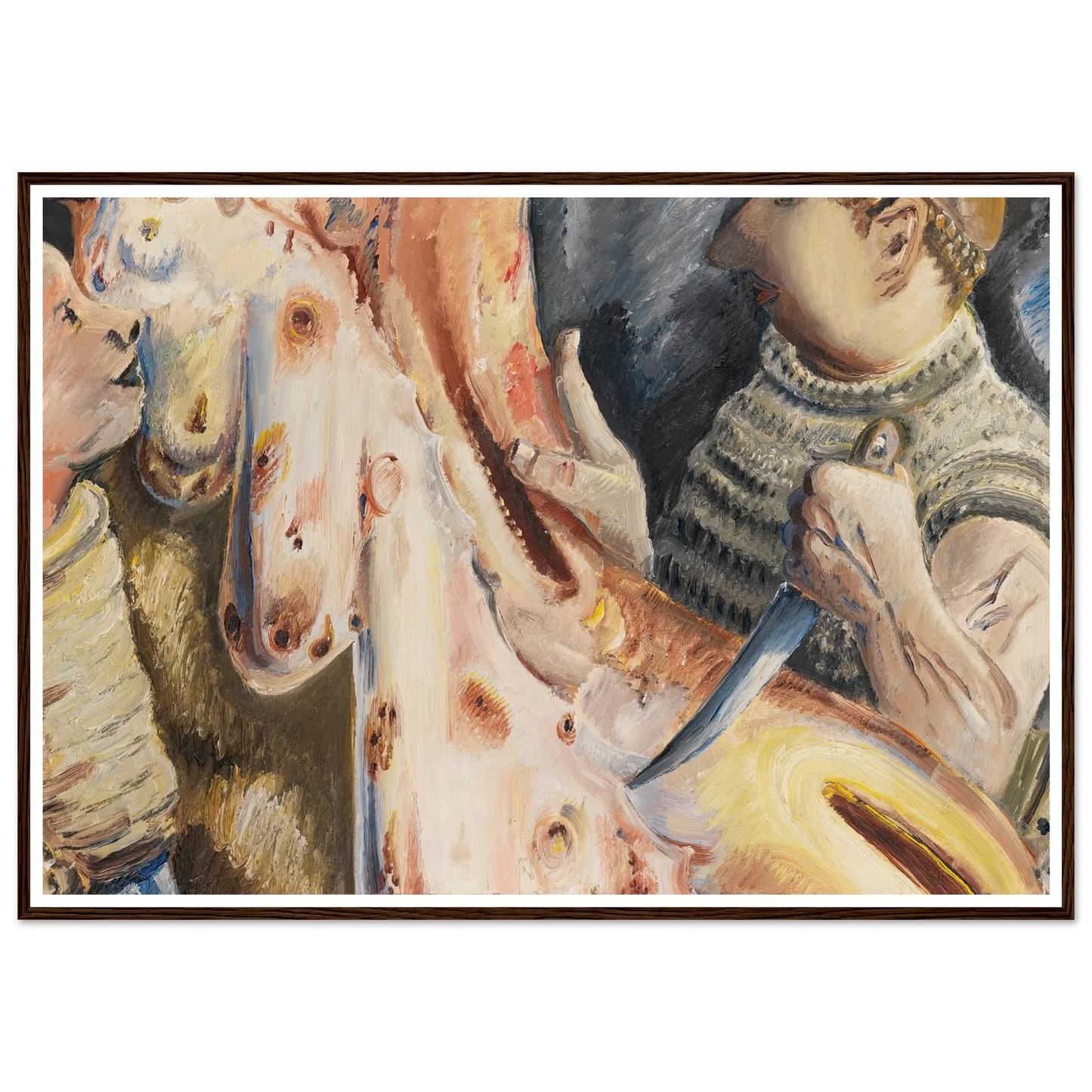 Beim Schlachten (1926) Art Print | Paul Kleinschmidt - Framed Poster - 30x40 cm / 12x16″ - Black frame