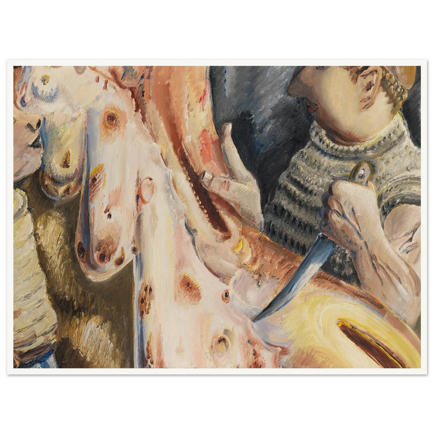 Beim Schlachten (1926) Art Print | Paul Kleinschmidt - Framed Poster - 30x40 cm / 12x16″ - Black frame