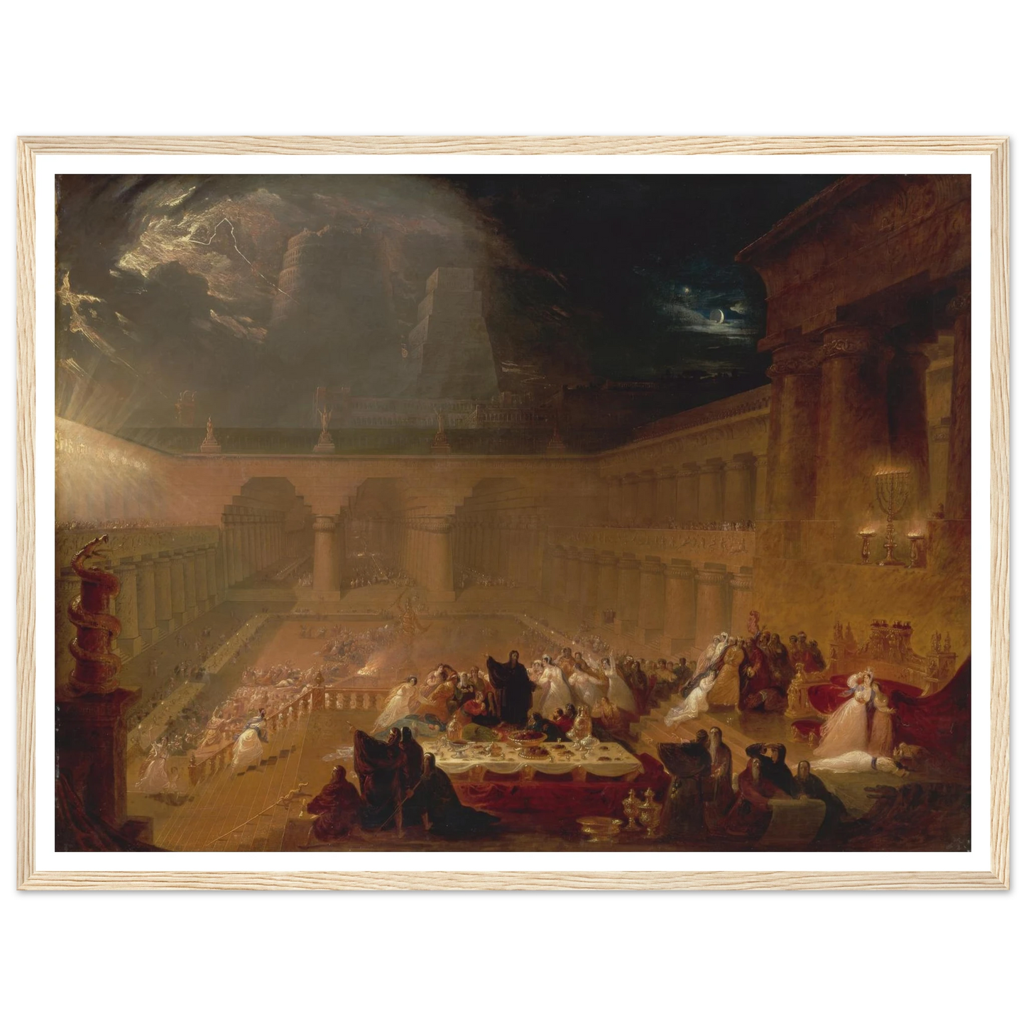Belshazzar’s Feast (1820) Art Print | John Martin - Framed Poster - 30x40 cm / 12x16″ - Black frame
