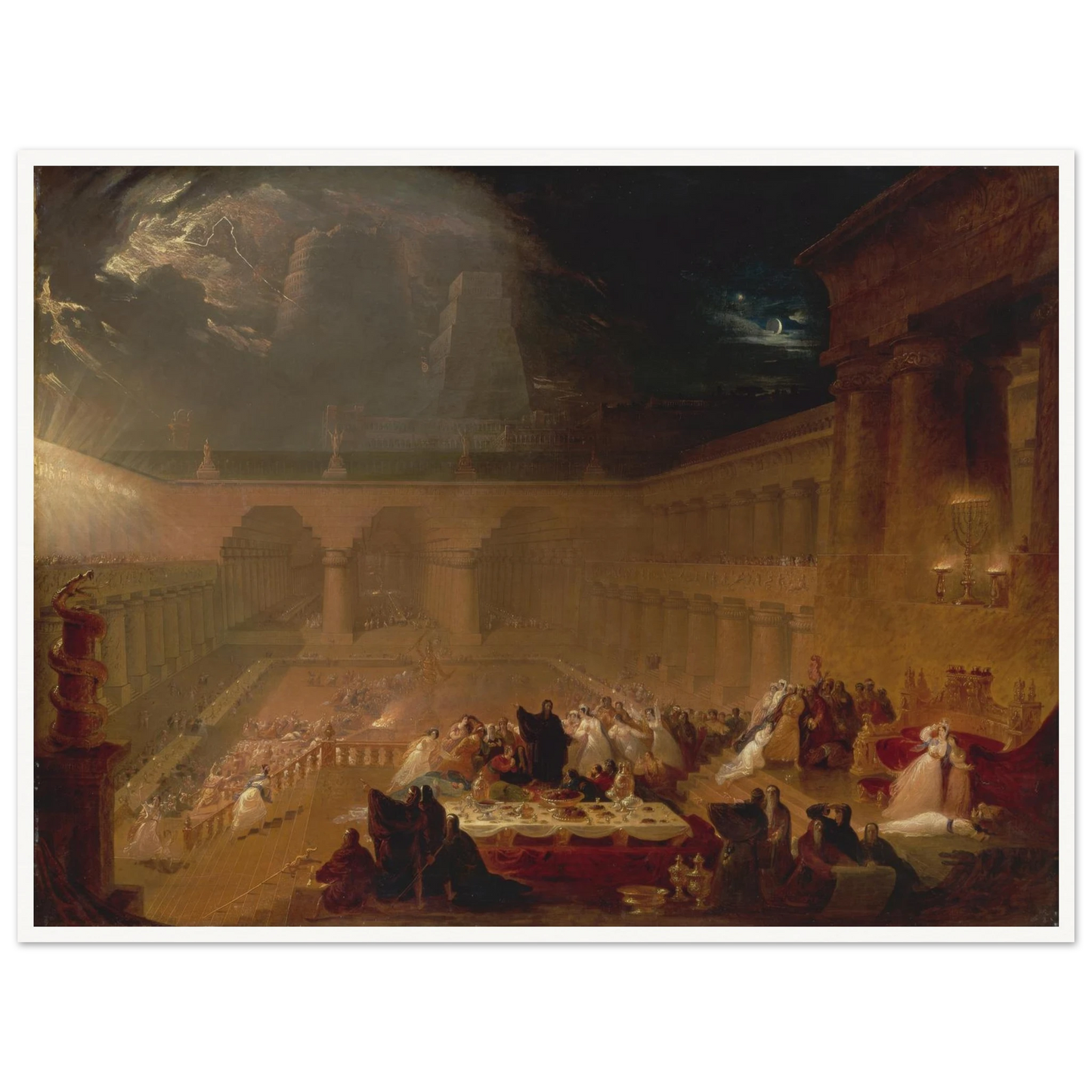 Belshazzar’s Feast (1820) Art Print | John Martin - Framed Poster - 30x40 cm / 12x16″ - Black frame
