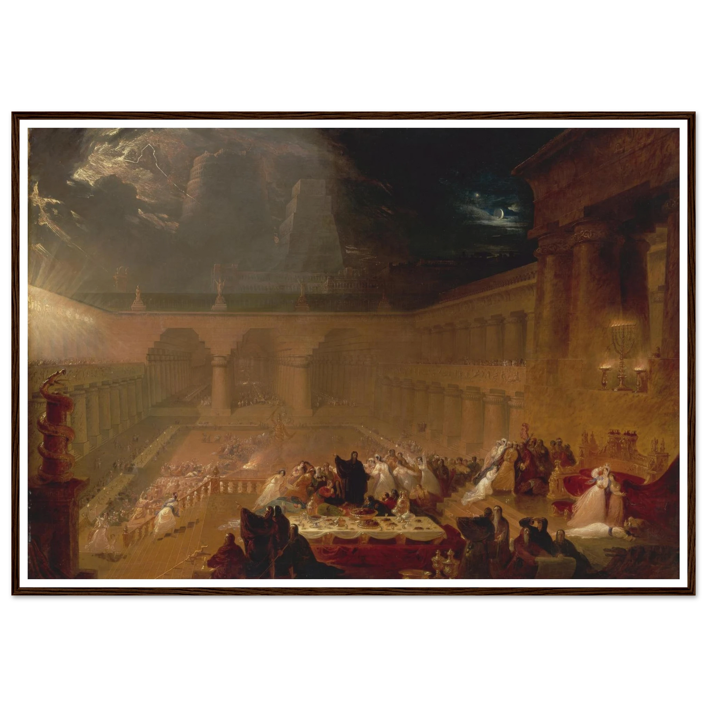 Belshazzar’s Feast (1820) Art Print | John Martin - Framed Poster - 30x40 cm / 12x16″ - Black frame