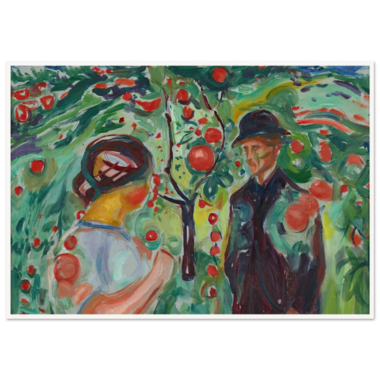 Beneath the Red Apples (1927–30) Art Print | Edvard Munch - Framed Poster - 30x40 cm / 12x16″ - Black frame