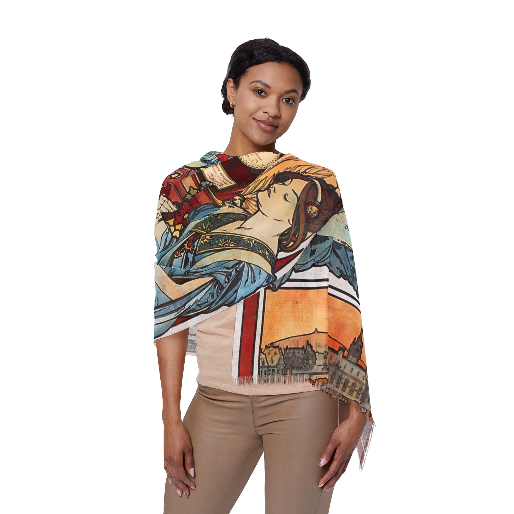 Bénédictine | Alphonse Mucha Scarf – Art Nouveau Scarf - - 27" × 71'' - 