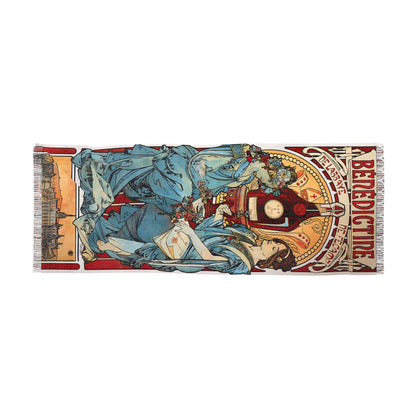 Bénédictine | Alphonse Mucha Scarf – Art Nouveau Scarf - - 27" × 71'' - 