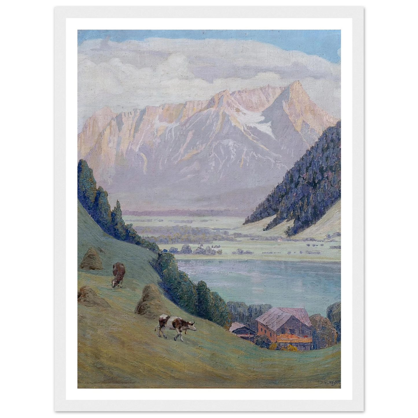 Bergsee (1911) Art Print | Max Kahrer - Framed Poster - 30x40 cm / 12x16″ - Black frame