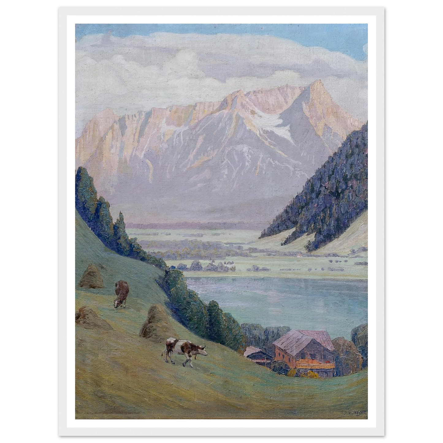 Bergsee (1911) Art Print | Max Kahrer - Framed Poster - 30x40 cm / 12x16″ - Black frame