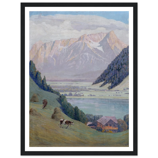 Bergsee (1911) Art Print | Max Kahrer - Framed Poster - 30x40 cm / 12x16″ - Black frame