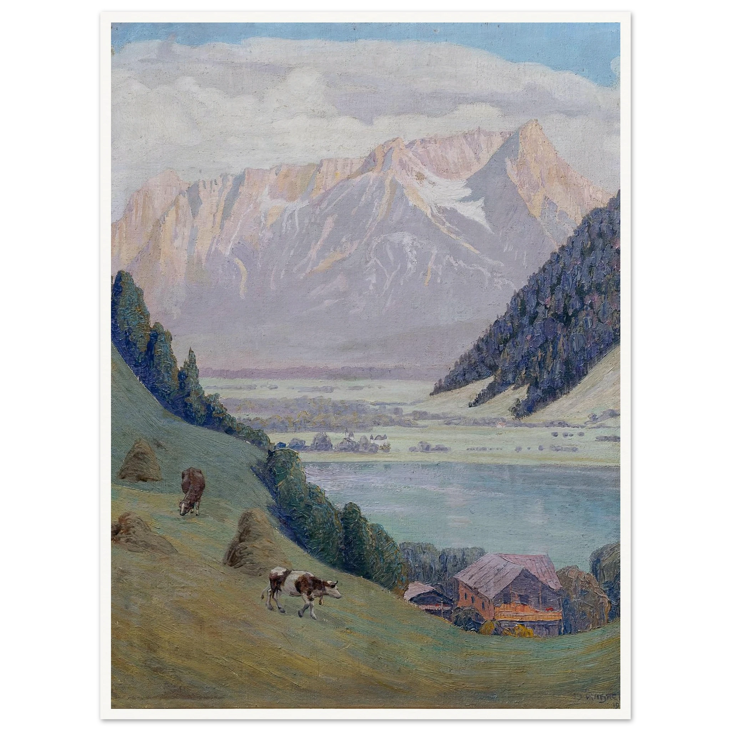 Bergsee (1911) Art Print | Max Kahrer - Framed Poster - 30x40 cm / 12x16″ - Black frame