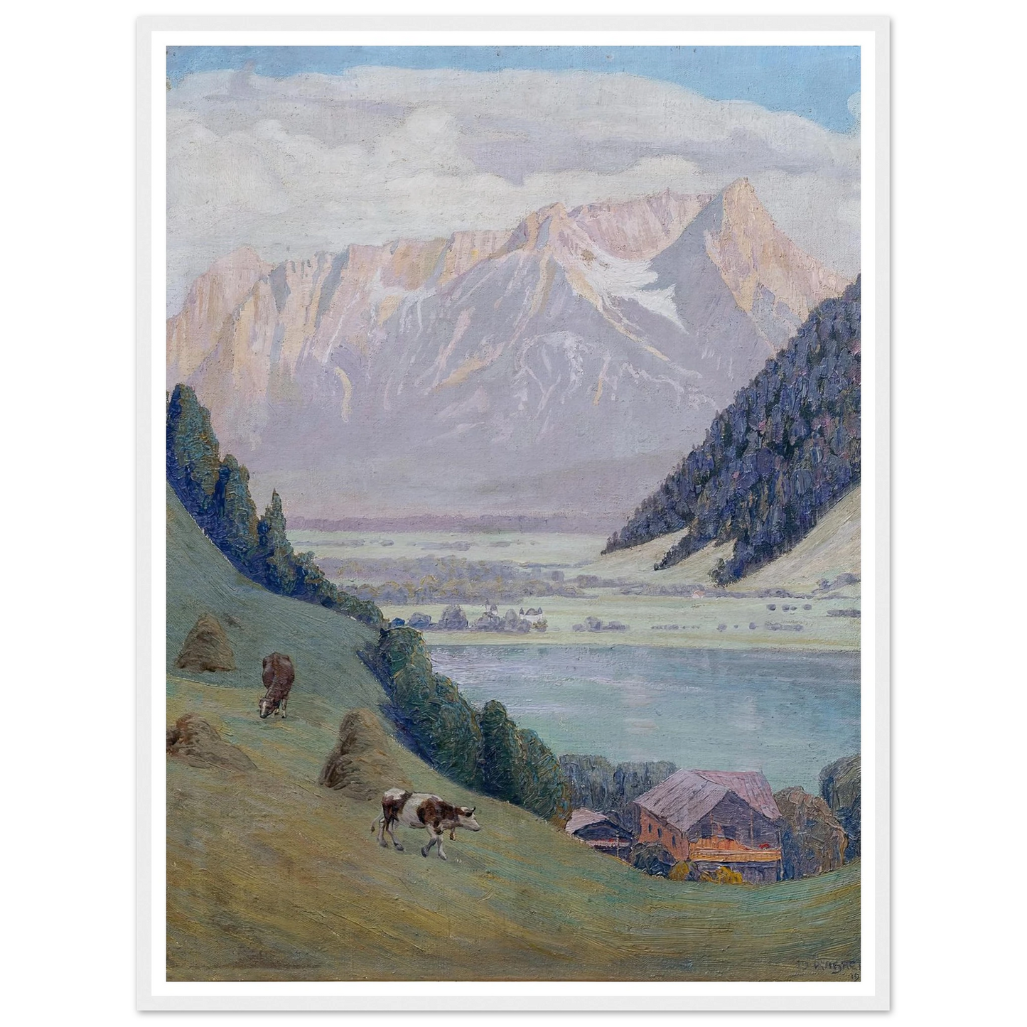 Bergsee (1911) Art Print | Max Kahrer - Framed Poster - 30x40 cm / 12x16″ - Black frame