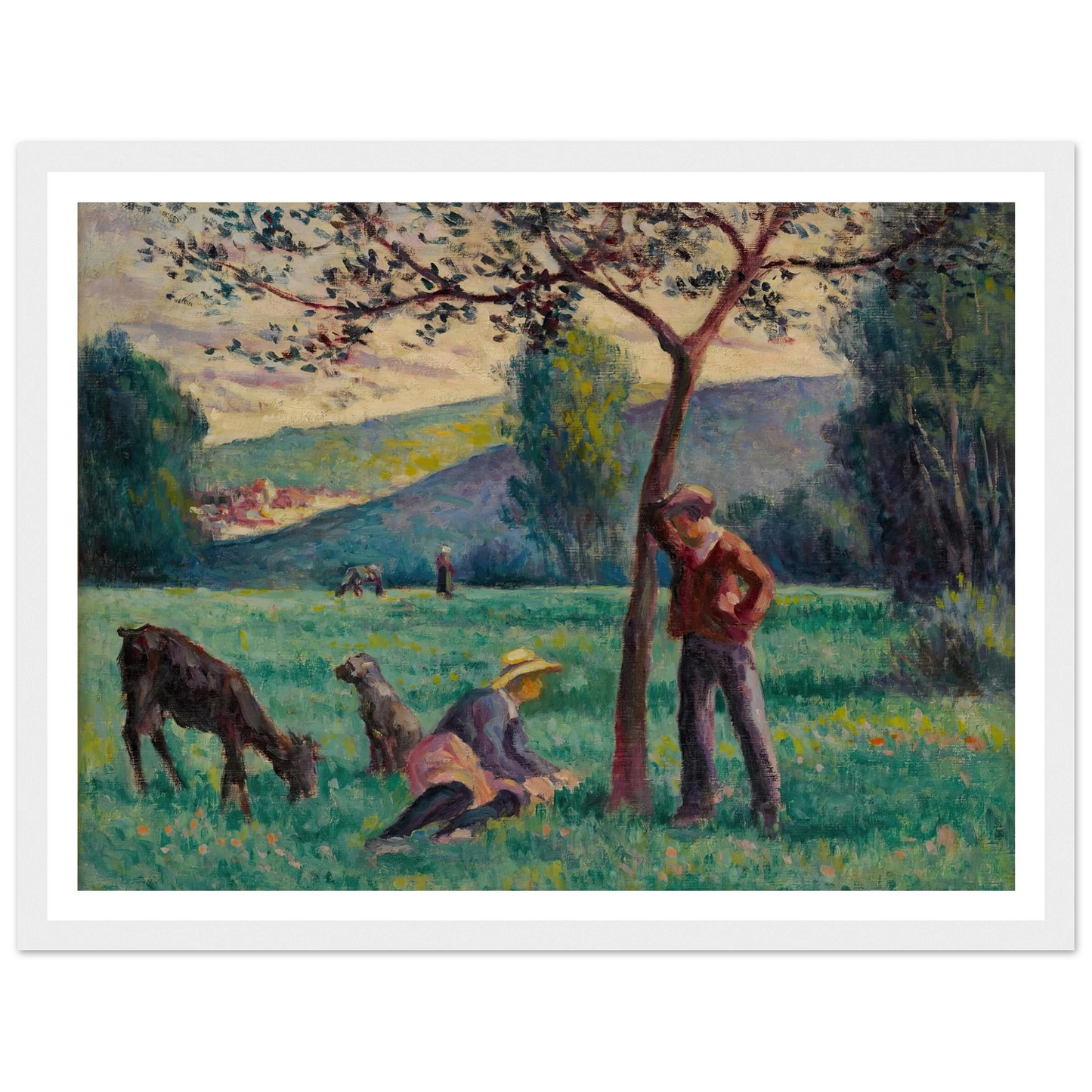 Bessy-cur-Cure, paysage au pommier Art Print | Maximilien Luce - Framed Poster - 30x40 cm / 12x16″ - Black frame