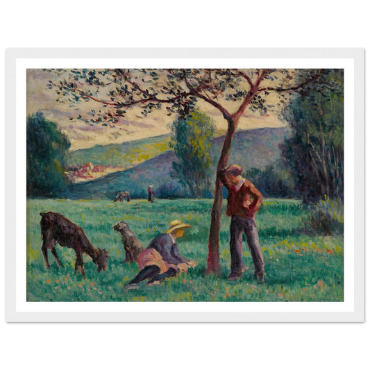 Bessy-cur-Cure, paysage au pommier Art Print | Maximilien Luce - Framed Poster - 30x40 cm / 12x16″ - Black frame