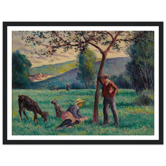 Bessy-cur-Cure, paysage au pommier Art Print | Maximilien Luce - Framed Poster - 30x40 cm / 12x16″ - Black frame