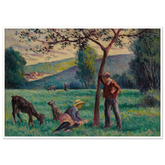 Bessy-cur-Cure, paysage au pommier Art Print | Maximilien Luce - Framed Poster - 30x40 cm / 12x16″ - Black frame