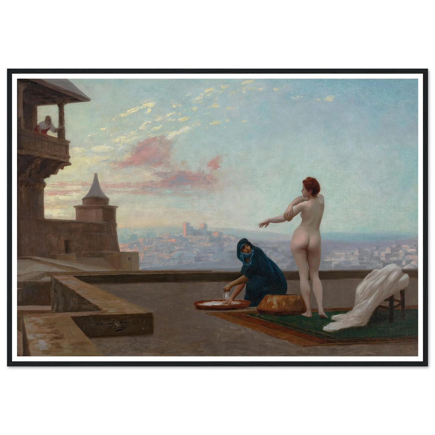 Bethsabée (Bathsheba) (circa 1889) Art Print | Jean Leon Gerome - Framed Poster - 30x40 cm / 12x16″ - Black frame