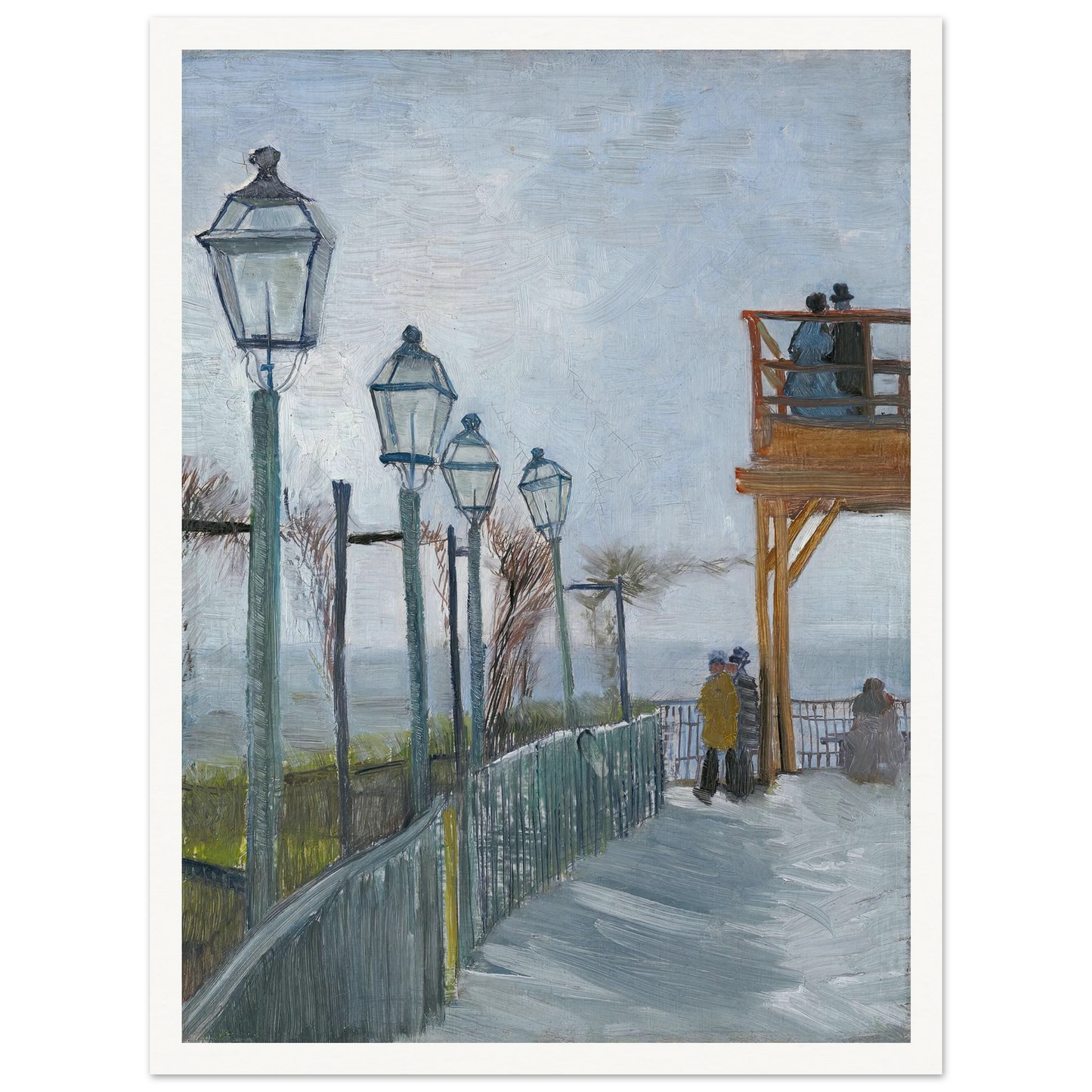 Terrace and Observation Deck at the Moulin de Blute-Fin, Montmartre (early 1887) Art Print | Vincent van Gogh-Quipham Collections