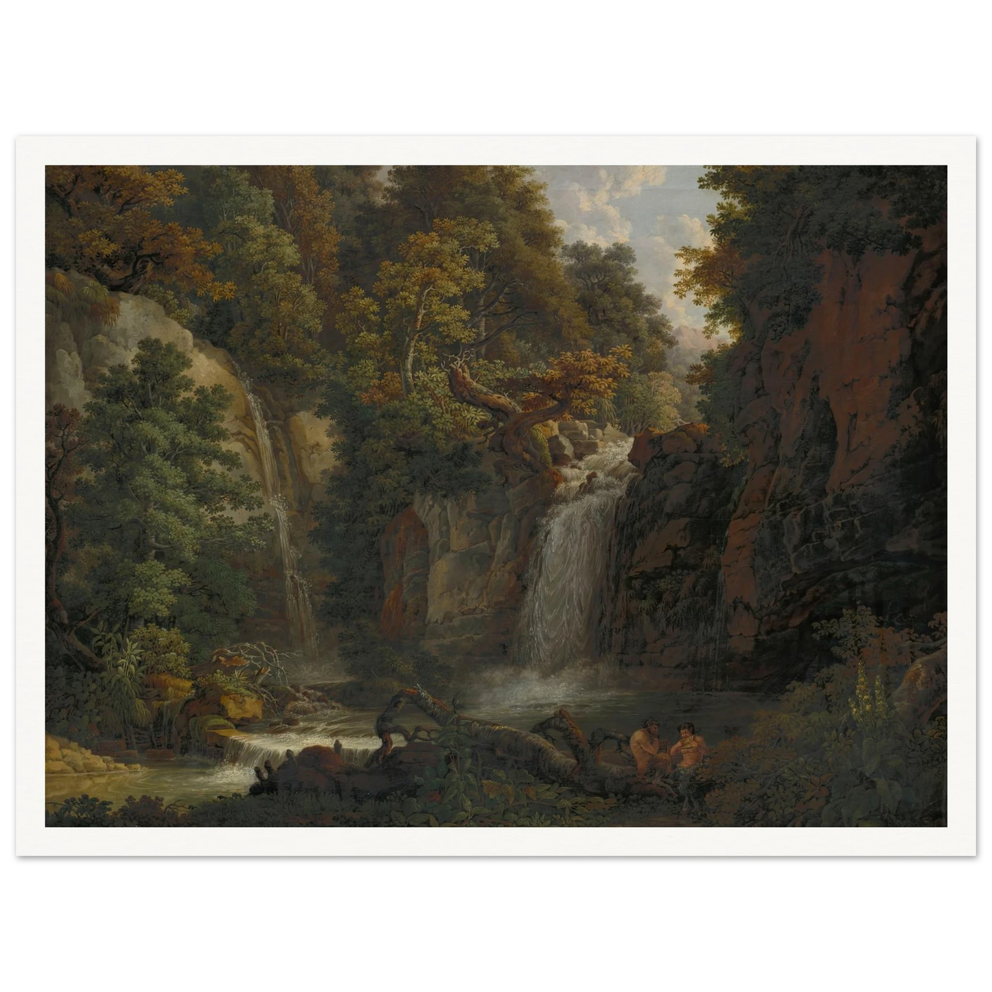 The Giessen near Zeglingen with Two Satyrs Playing the Panflute Art Print | Peter Birmann-Quipham Collections