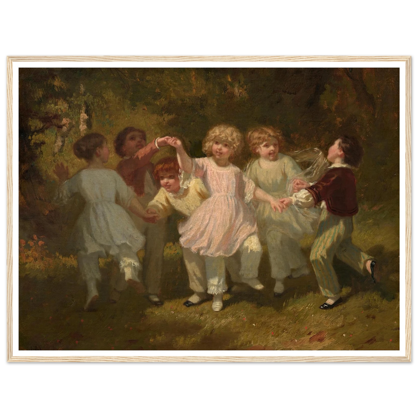 Children Playing in a Park (c. 1860) Art Print | Hugues Merle-Quipham Collections