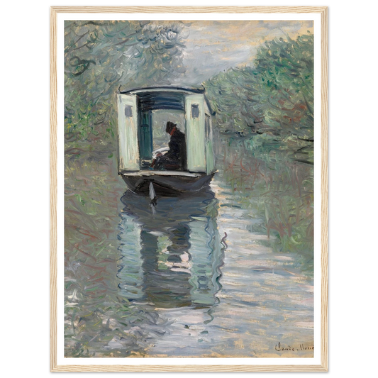 The Studio Boat (Le Bateau-atelier) (1876) Art Print | Claude Monet-Quipham Collections