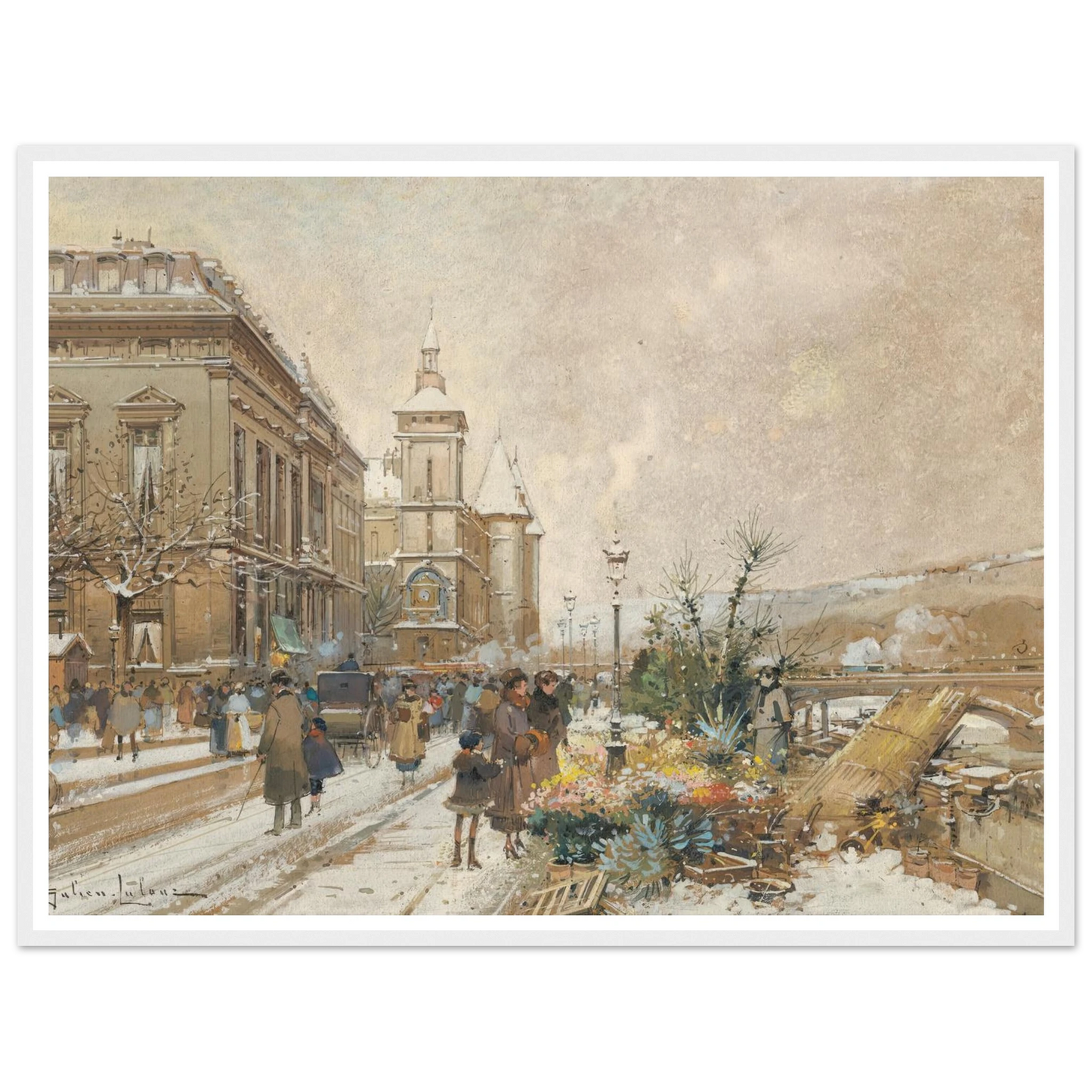 Le Marché aux fleurs Art Print | Eugene Galien Laloue-Quipham Collections