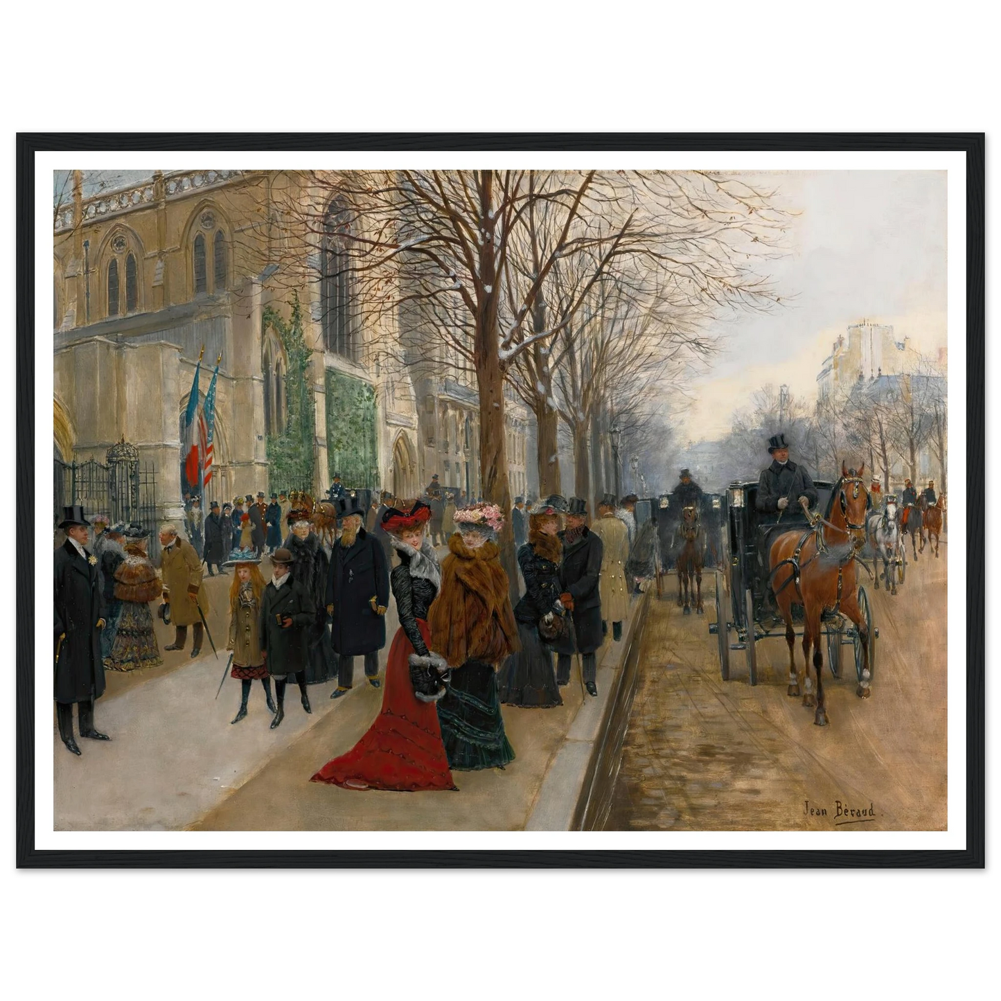 Après L’office À L’église De La Sainte Trinité, Noël 1890 (1890) Art Print | Jean Beraud-Quipham Collections