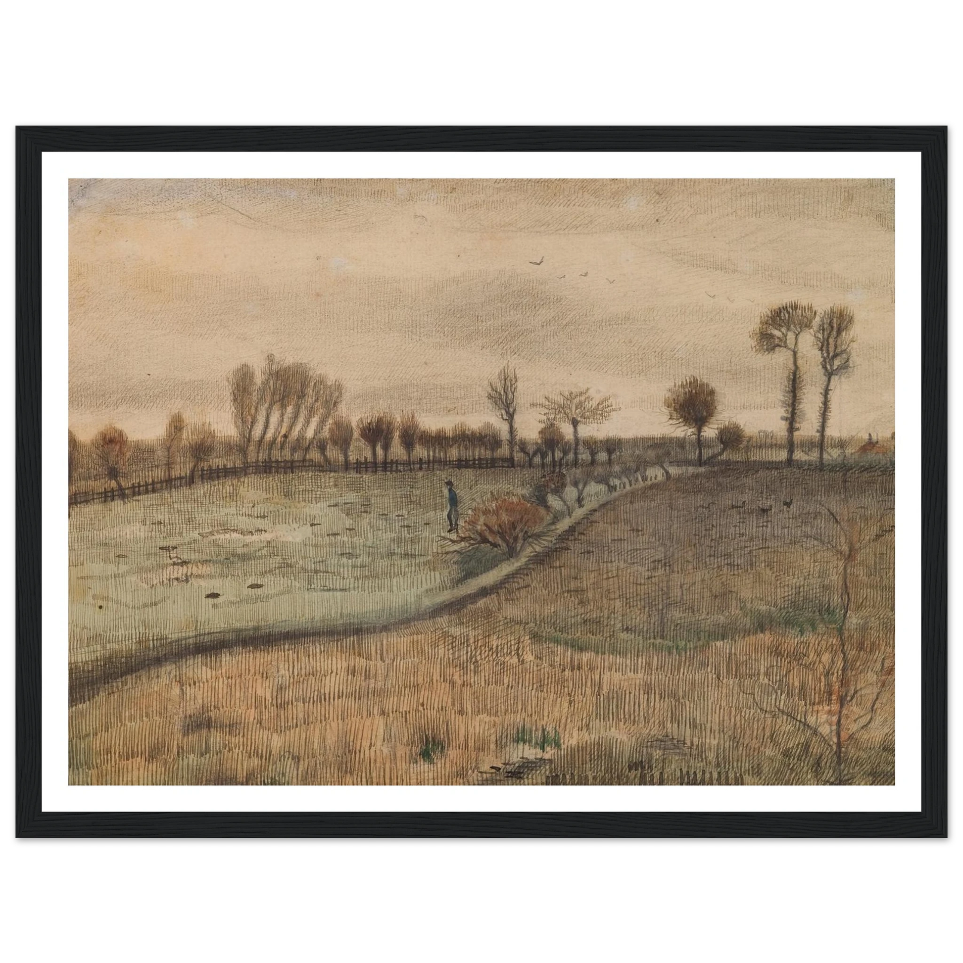 Landscape with Pollard Willows (c.1880) Art Print | Vincent van Gogh-Quipham Collections