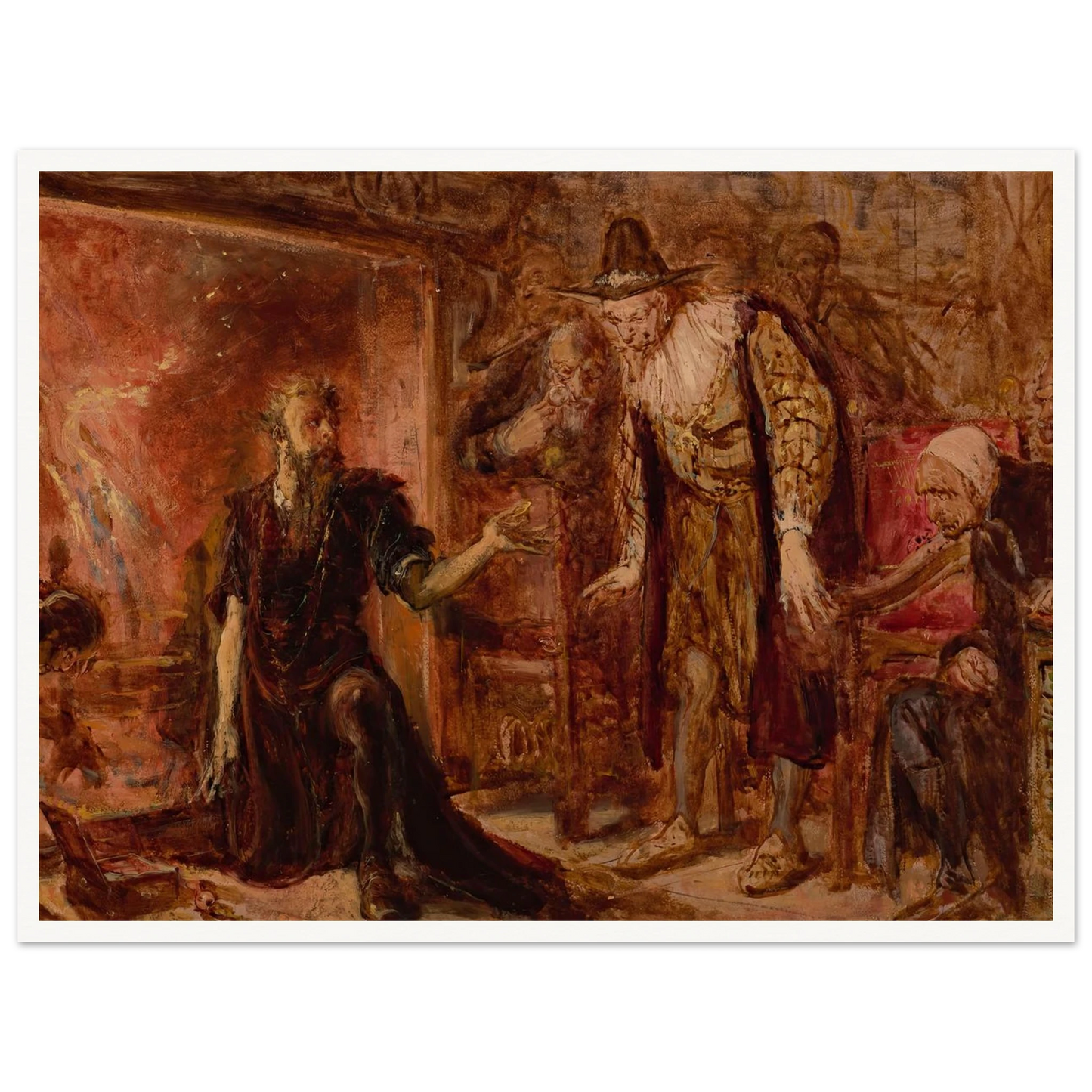 Alchemist Sendivogius and Sigismund III, sketch (1867) Art Print | Jan Matejko-Quipham Collections