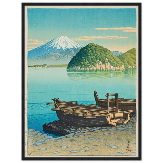 Mitohama no asa (Morning at Mitohama) (1953) Art Print | Kawase Hasui - Framed Poster - 30x40 cm / 12x16″ - Black frame