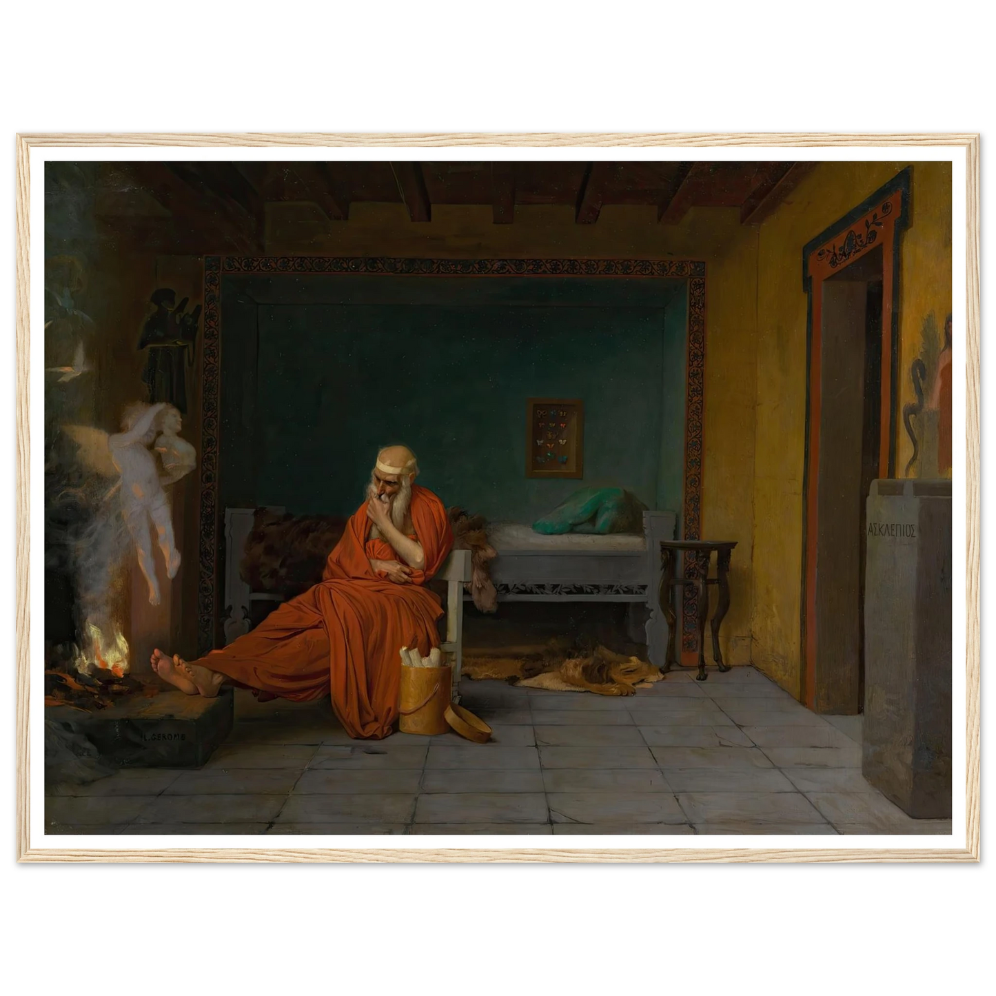 The Poet Dreams of Cupid by the Fire Art Print | Jean Leon Gerome-Quipham Collections