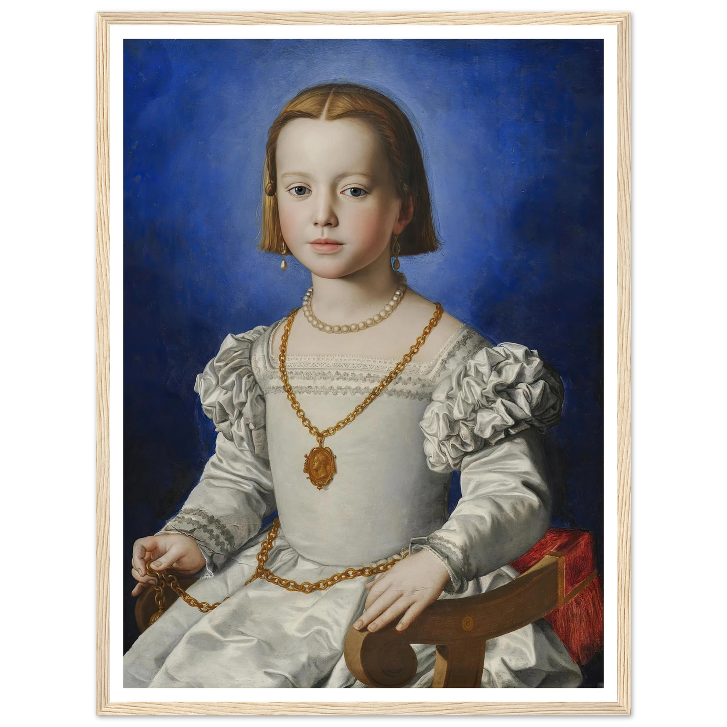 Bia Di Cosimo De‘ Medici (1542-1545) Art Print | Agnolo Bronzino - Framed Poster - 30x40 cm / 12x16″ - Black frame