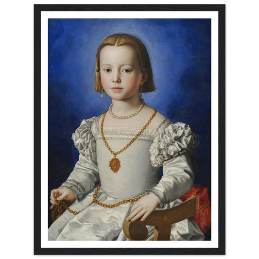 Bia Di Cosimo De‘ Medici (1542-1545) Art Print | Agnolo Bronzino - Framed Poster - 30x40 cm / 12x16″ - Black frame