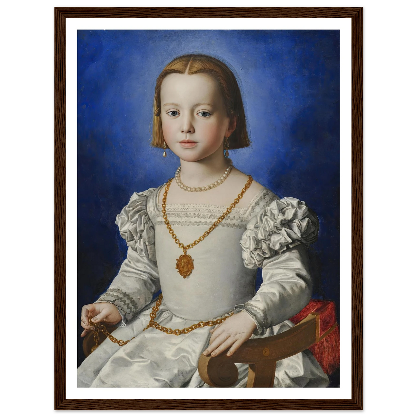Bia Di Cosimo De‘ Medici (1542-1545) Art Print | Agnolo Bronzino - Framed Poster - 30x40 cm / 12x16″ - Black frame