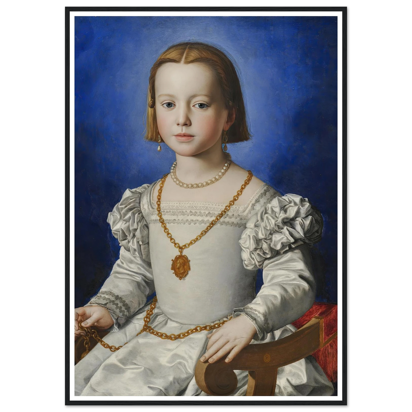 Bia Di Cosimo De‘ Medici (1542-1545) Art Print | Agnolo Bronzino - Framed Poster - 30x40 cm / 12x16″ - Black frame