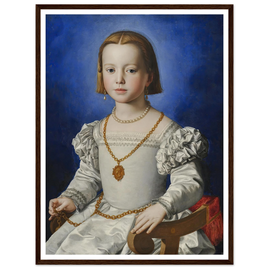 Bia Di Cosimo De‘ Medici (1542-1545) Art Print | Agnolo Bronzino - Framed Poster - 30x40 cm / 12x16″ - Black frame