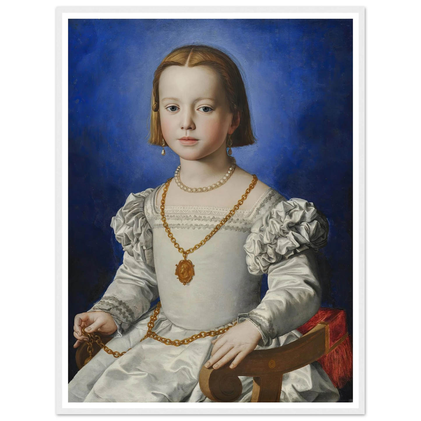 Bia Di Cosimo De‘ Medici (1542-1545) Art Print | Agnolo Bronzino - Framed Poster - 30x40 cm / 12x16″ - Black frame