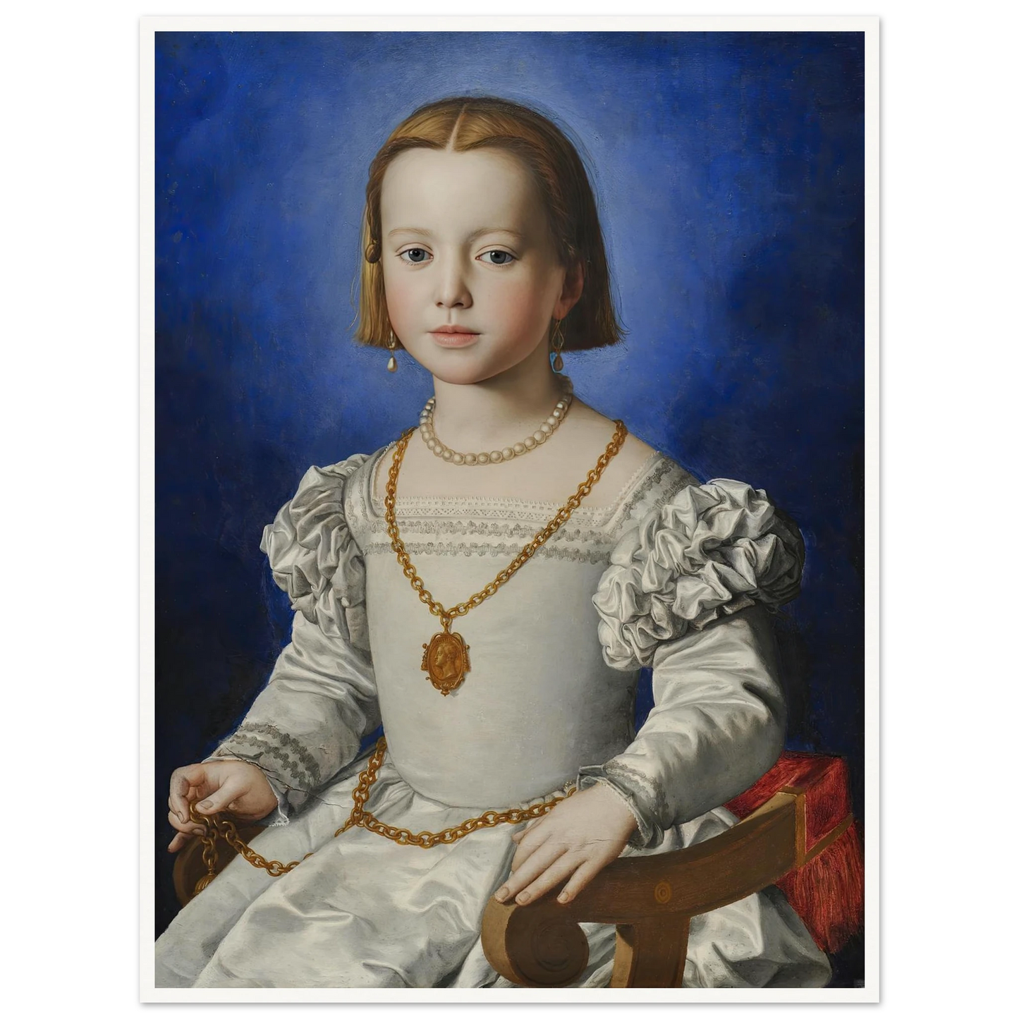 Bia Di Cosimo De‘ Medici (1542-1545) Art Print | Agnolo Bronzino - Framed Poster - 30x40 cm / 12x16″ - Black frame