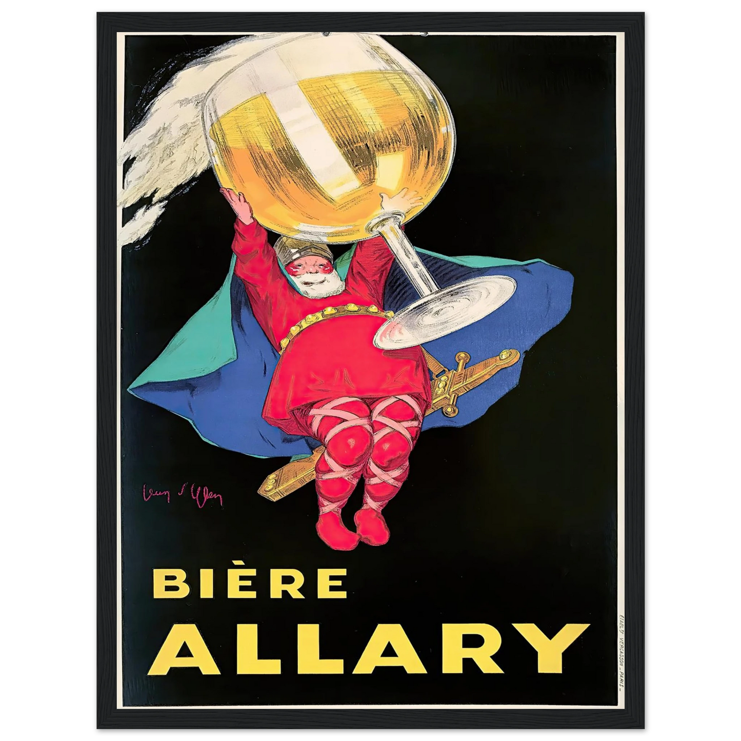 Biere Allary Art Print | Jean Dylen - Framed Poster - 30x40 cm / 12x16″ - Black frame