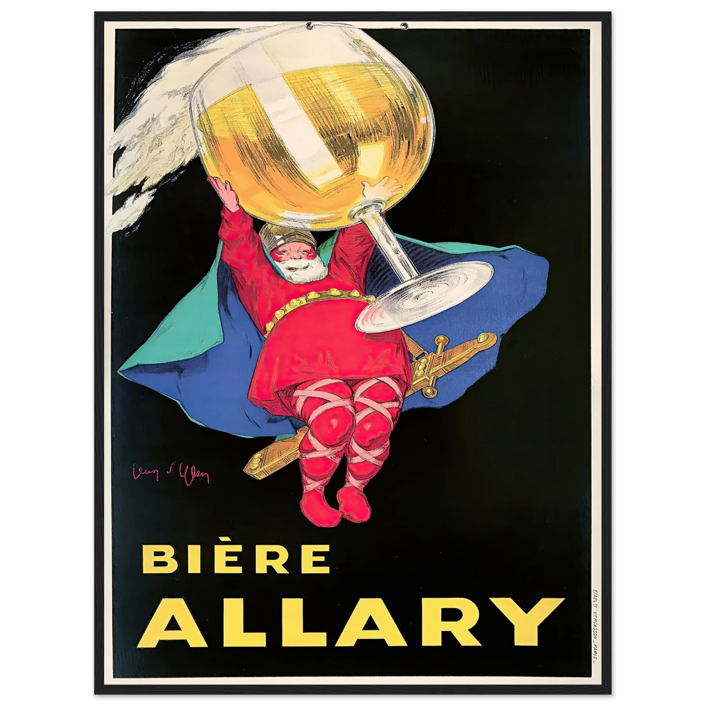 Biere Allary Art Print | Jean Dylen - Framed Poster - 30x40 cm / 12x16″ - Black frame