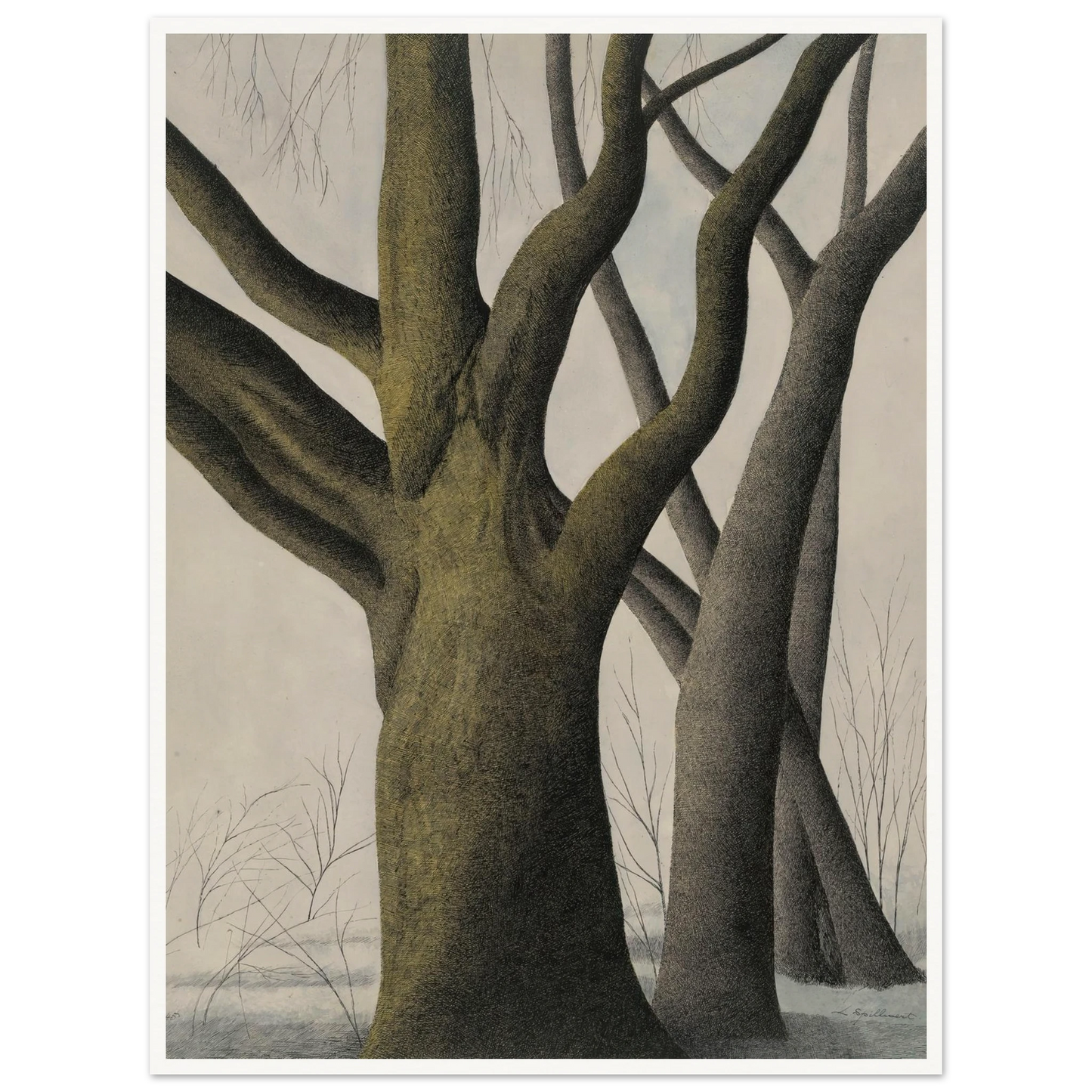 Big Tree (1945) Art Print | Leon Spilliaert - Framed Poster - 30x40 cm / 12x16″ - Black frame