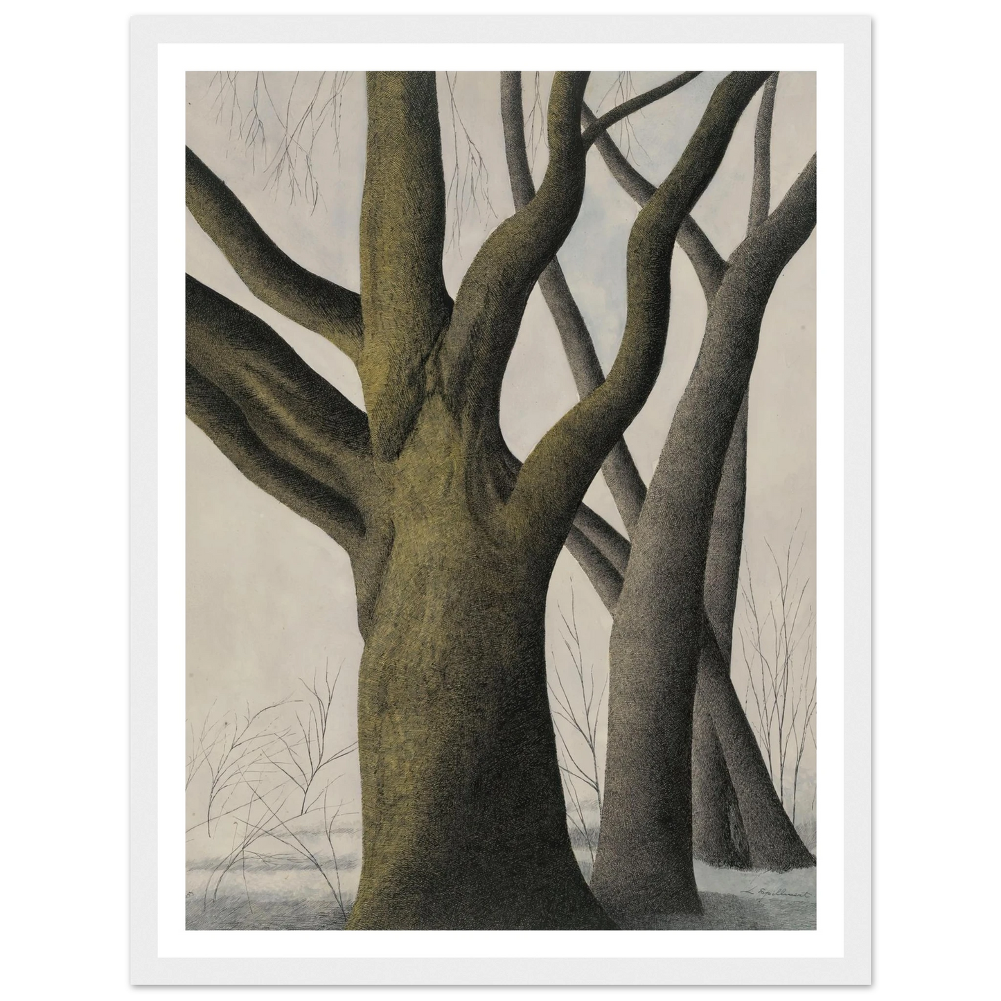 Big Tree (1945) Art Print | Leon Spilliaert - Framed Poster - 30x40 cm / 12x16″ - Black frame