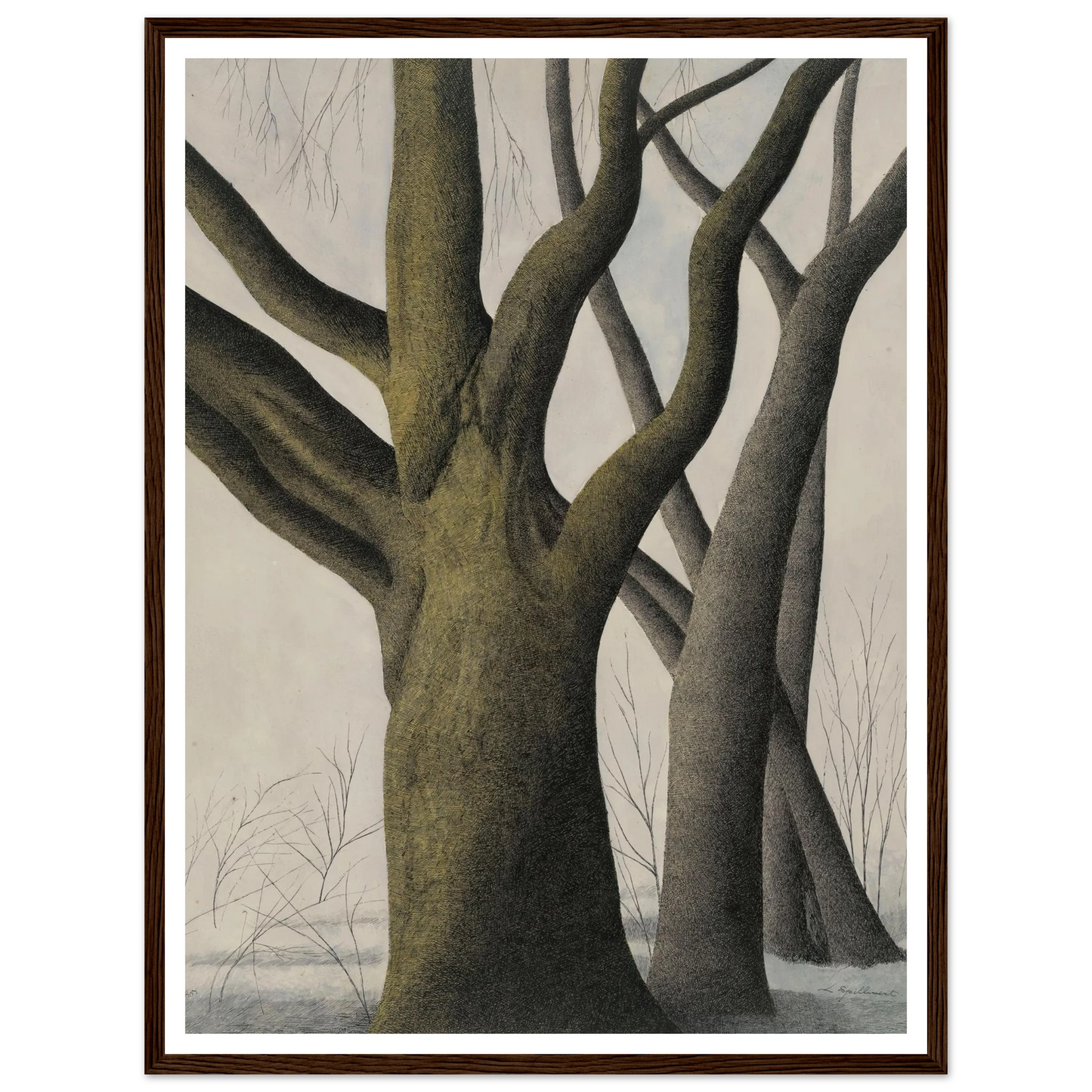 Big Tree (1945) Art Print | Leon Spilliaert - Framed Poster - 30x40 cm / 12x16″ - Black frame