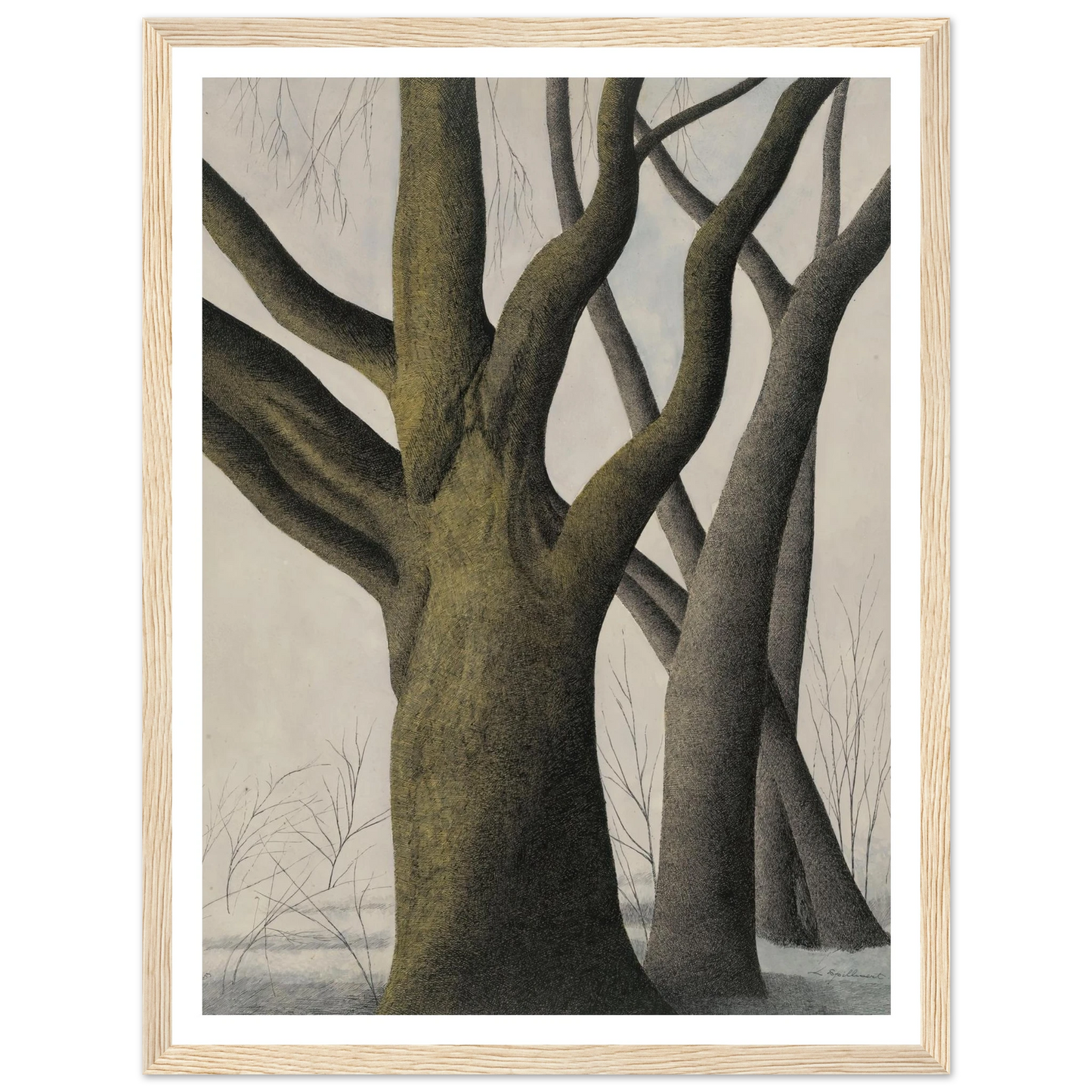 Big Tree (1945) Art Print | Leon Spilliaert - Framed Poster - 30x40 cm / 12x16″ - Black frame