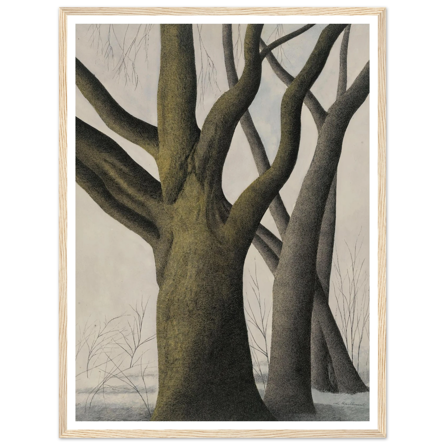 Big Tree (1945) Art Print | Leon Spilliaert - Framed Poster - 30x40 cm / 12x16″ - Black frame
