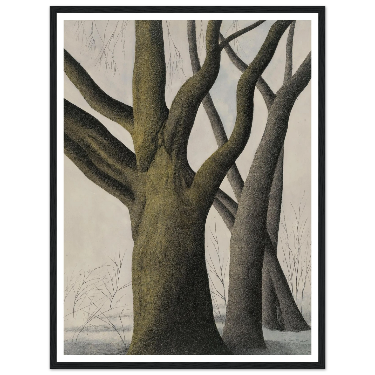 Big Tree (1945) Art Print | Leon Spilliaert - Framed Poster - 30x40 cm / 12x16″ - Black frame