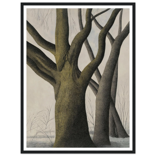 Big Tree (1945) Art Print | Leon Spilliaert - Framed Poster - 30x40 cm / 12x16″ - Black frame
