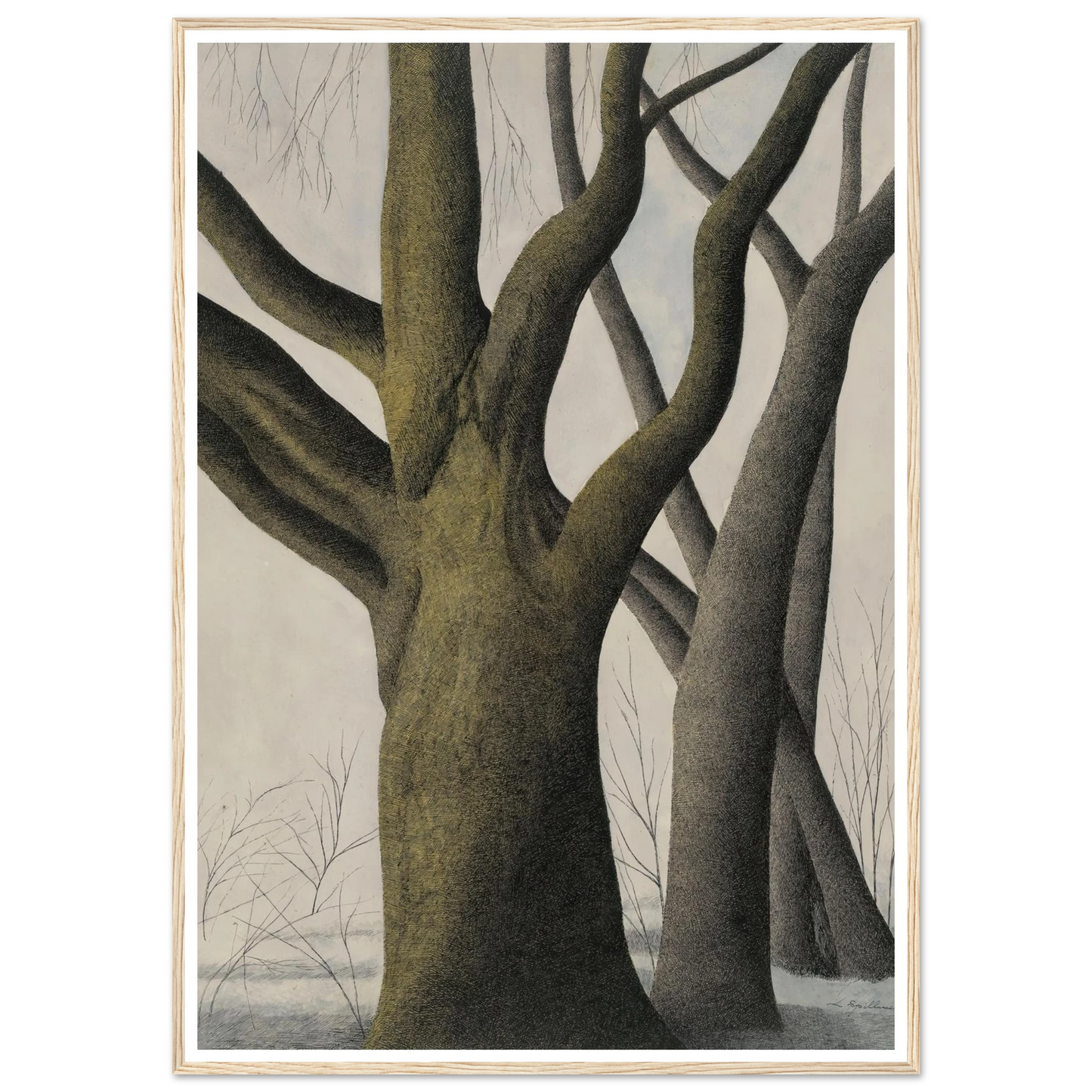 Big Tree (1945) Art Print | Leon Spilliaert - Framed Poster - 30x40 cm / 12x16″ - Black frame