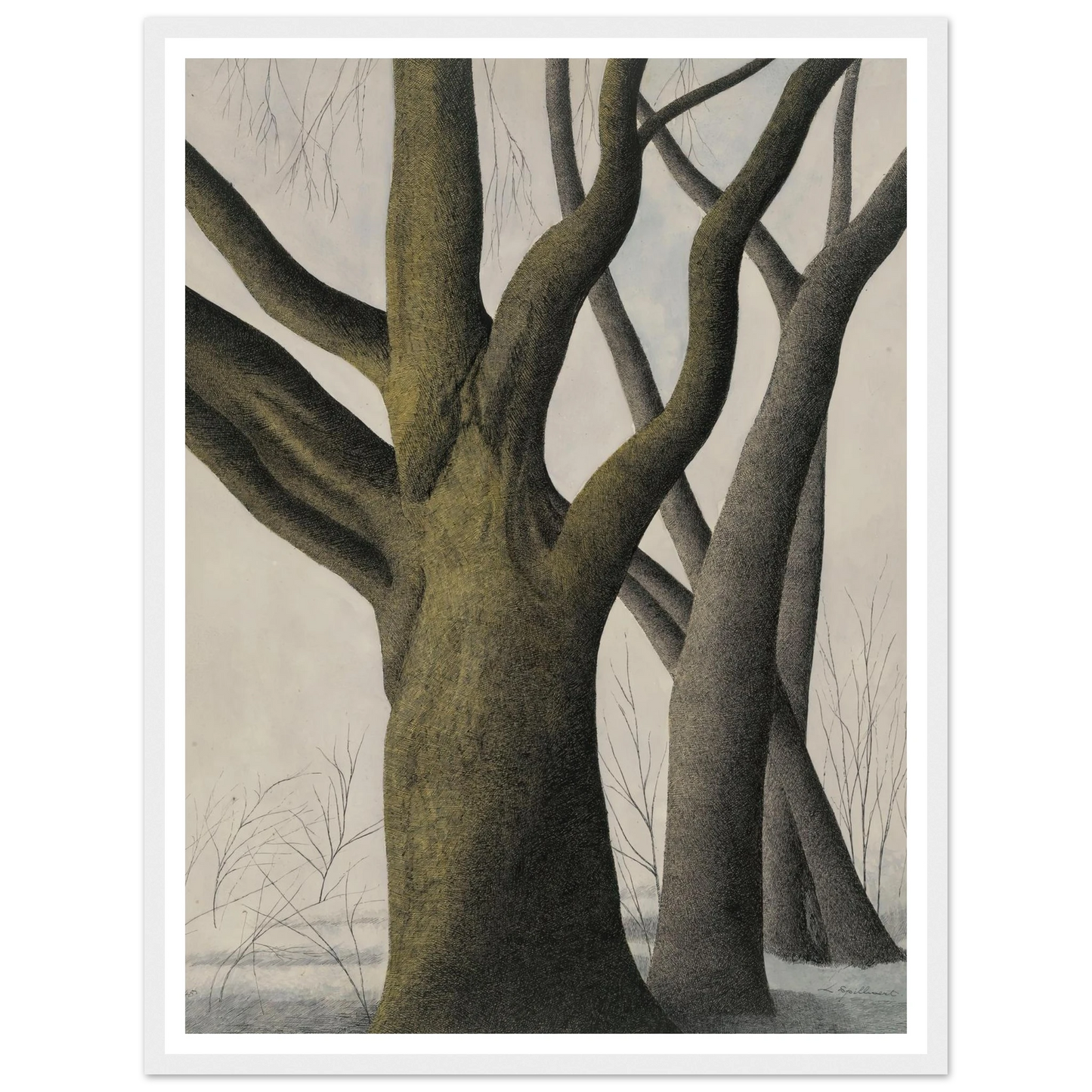 Big Tree (1945) Art Print | Leon Spilliaert - Framed Poster - 30x40 cm / 12x16″ - Black frame